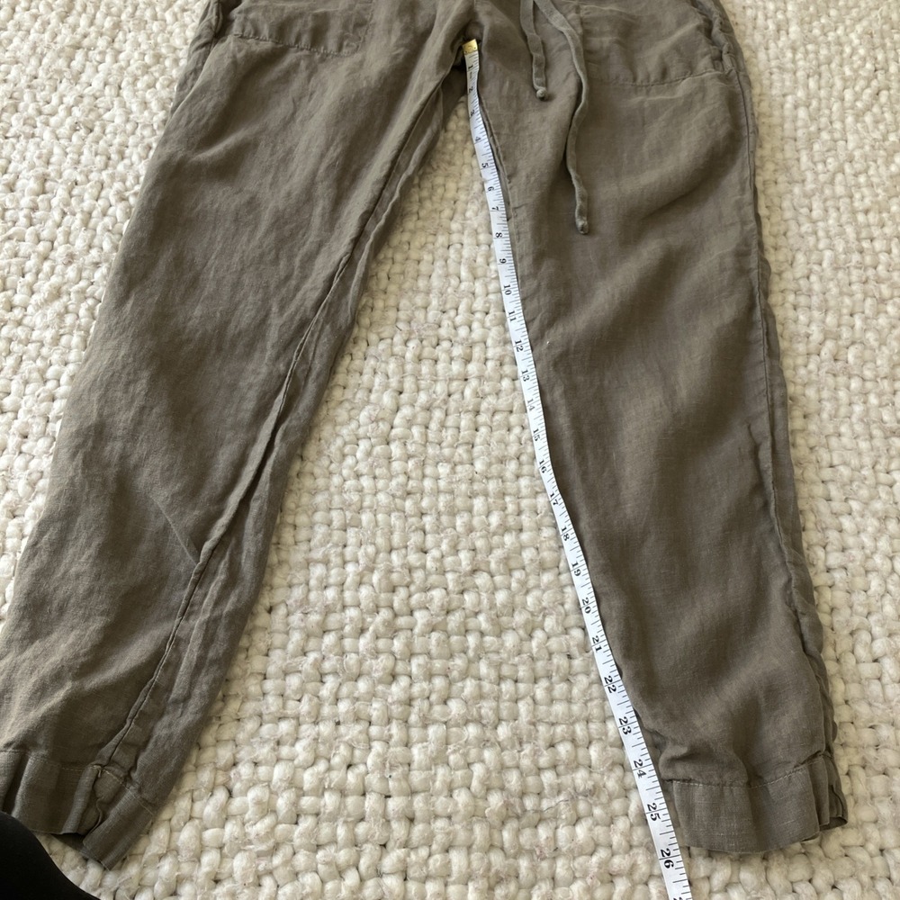 Enza Costa 100% French Linen Pull On Pants Joggers XS Sz2 Lagenlook Boho Coastal - Picture 8 of 10